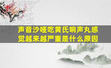 声音沙哑吃黄氏响声丸感觉越来越严重是什么原因