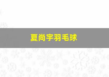 夏尚宇羽毛球