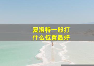 夏洛特一般打什么位置最好