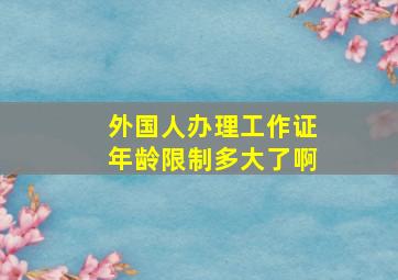 外国人办理工作证年龄限制多大了啊