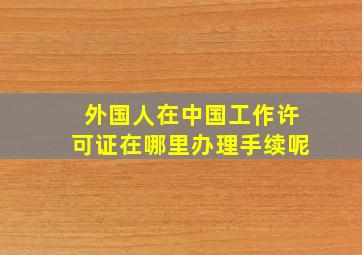 外国人在中国工作许可证在哪里办理手续呢