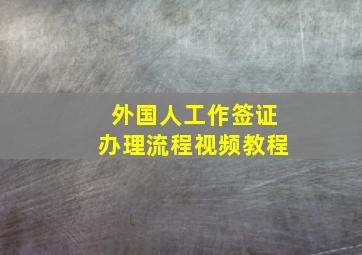 外国人工作签证办理流程视频教程