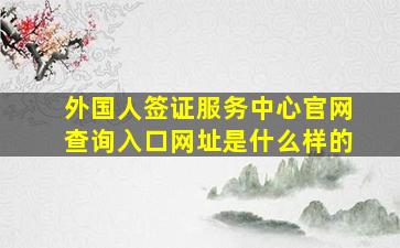 外国人签证服务中心官网查询入口网址是什么样的