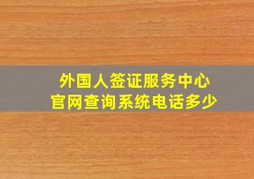 外国人签证服务中心官网查询系统电话多少