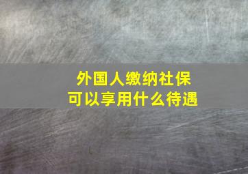 外国人缴纳社保可以享用什么待遇