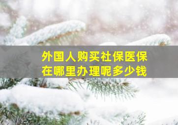 外国人购买社保医保在哪里办理呢多少钱