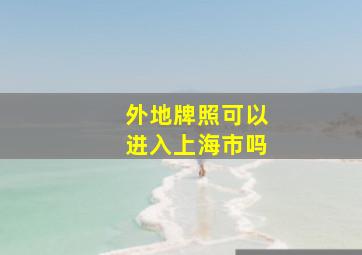 外地牌照可以进入上海市吗