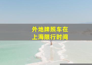 外地牌照车在上海限行时间