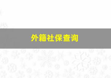 外籍社保查询