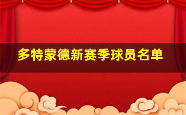 多特蒙德新赛季球员名单