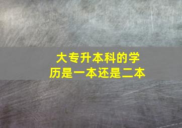 大专升本科的学历是一本还是二本