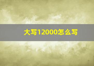 大写12000怎么写