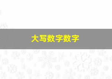 大写数字数字