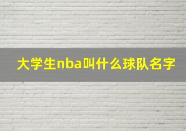 大学生nba叫什么球队名字