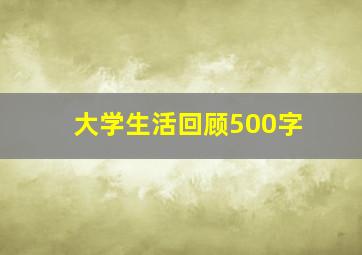 大学生活回顾500字