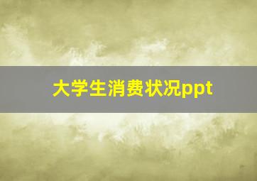 大学生消费状况ppt