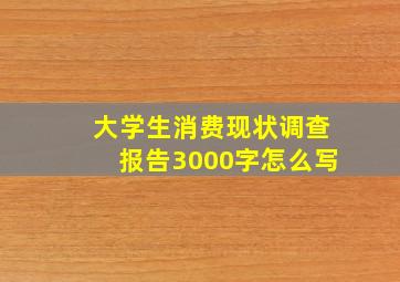 大学生消费现状调查报告3000字怎么写