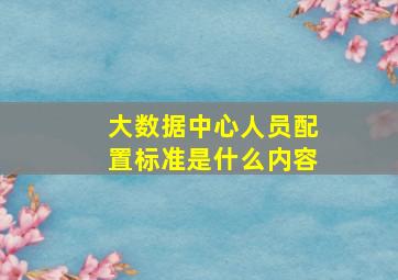 大数据中心人员配置标准是什么内容