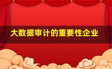 大数据审计的重要性企业