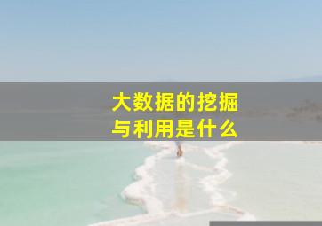 大数据的挖掘与利用是什么