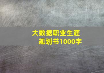 大数据职业生涯规划书1000字