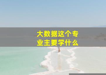 大数据这个专业主要学什么