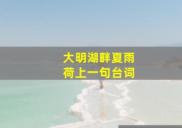 大明湖畔夏雨荷上一句台词