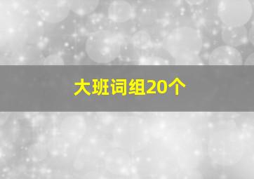 大班词组20个