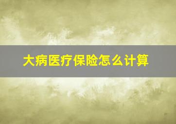 大病医疗保险怎么计算