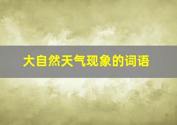 大自然天气现象的词语