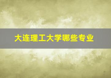 大连理工大学哪些专业