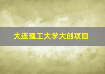 大连理工大学大创项目