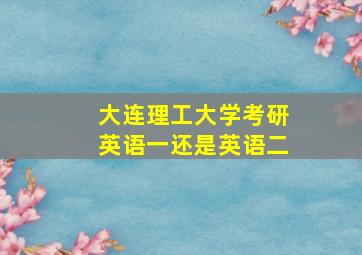 大连理工大学考研英语一还是英语二