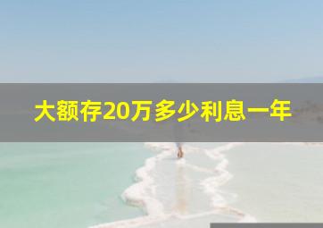 大额存20万多少利息一年