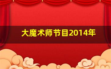 大魔术师节目2014年