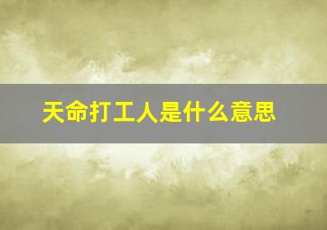 天命打工人是什么意思