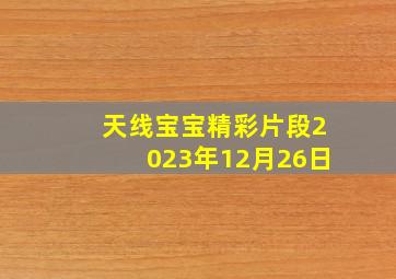 天线宝宝精彩片段2023年12月26日