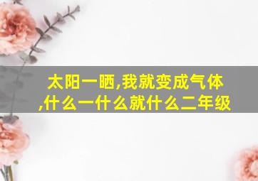 太阳一晒,我就变成气体,什么一什么就什么二年级