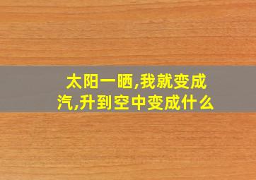 太阳一晒,我就变成汽,升到空中变成什么