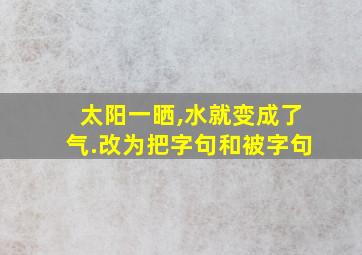 太阳一晒,水就变成了气.改为把字句和被字句