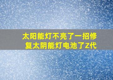 太阳能灯不亮了一招修复太阴能灯电池了Z代