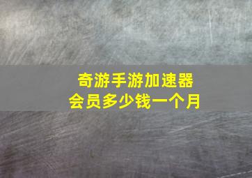 奇游手游加速器会员多少钱一个月