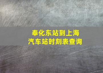 奉化东站到上海汽车站时刻表查询