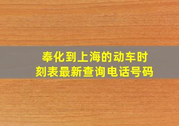 奉化到上海的动车时刻表最新查询电话号码