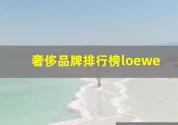 奢侈品牌排行榜loewe