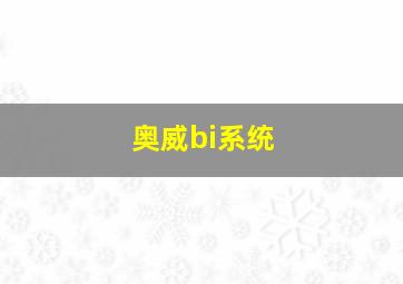 奥威bi系统