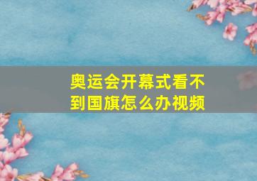 奥运会开幕式看不到国旗怎么办视频