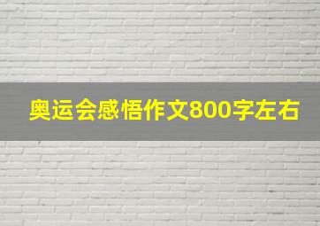 奥运会感悟作文800字左右