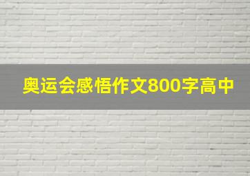 奥运会感悟作文800字高中