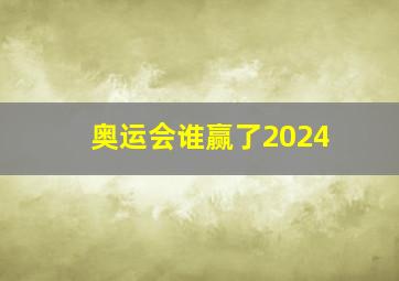 奥运会谁赢了2024